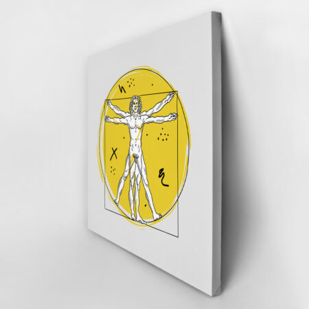 Πίνακας Τετράγωνος GEOMETRIC VITRUVIAN MAN - Leonardo Da Vinci Sticky 3