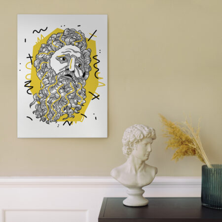 Πινακας σε καμβά GEOMETRIC YELLOW ZEUS - Πορτραιτα και Φιγουρες