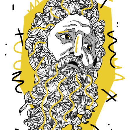 Πινακας σε καμβά GEOMETRIC YELLOW ZEUS - Πορτραιτα και Φιγουρες Sticky 5