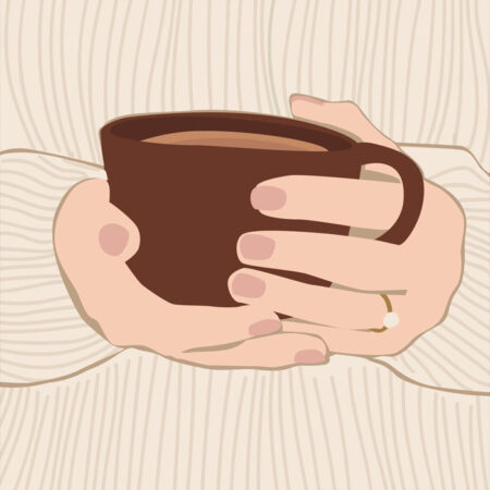 Πινακας σε καμβά GIRL HOLDING COFFEE MUG - Food and Drink Sticky 5