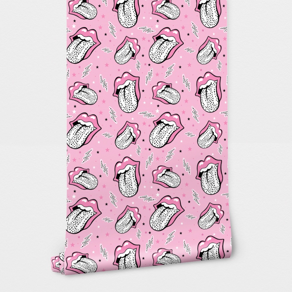Αυτοκόλλητη Ταπετσαρία τοίχου GIRLY TONGUE AND LIGHTNING
