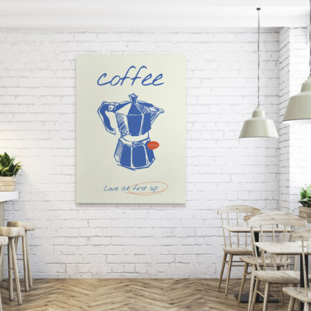Πινακας σε καμβά HAND DRAWN COFFEE - Food and Drink