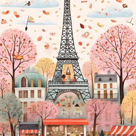 Πινακας σε καμβά HAND DRAWN EIFFEL TOWER - Παρισι Sticky 5