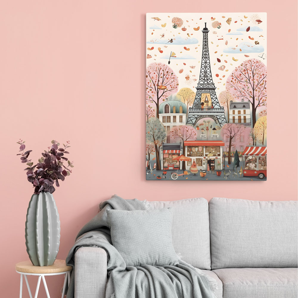 Πινακας σε καμβά HAND DRAWN EIFFEL TOWER