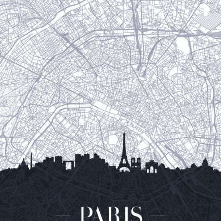 Πινακας σε καμβά PARIS CITY MAP - Χαρτες Sticky 5