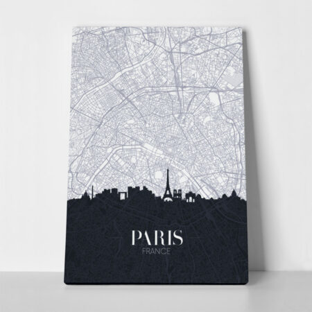 Πινακας σε καμβά PARIS CITY MAP - Χαρτες Sticky 1