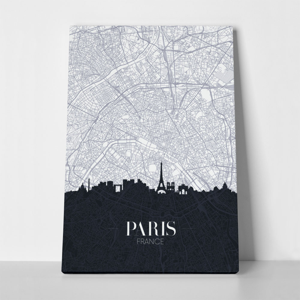 Πινακας σε καμβά PARIS CITY MAP