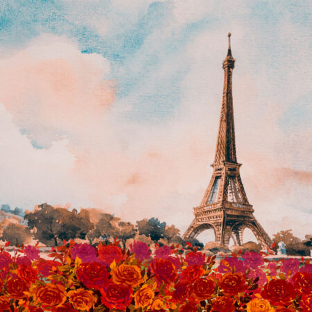Πινακας σε καμβά PARIS EIFFEL LANDSCAPE PAINTING - Παρισι Sticky 5