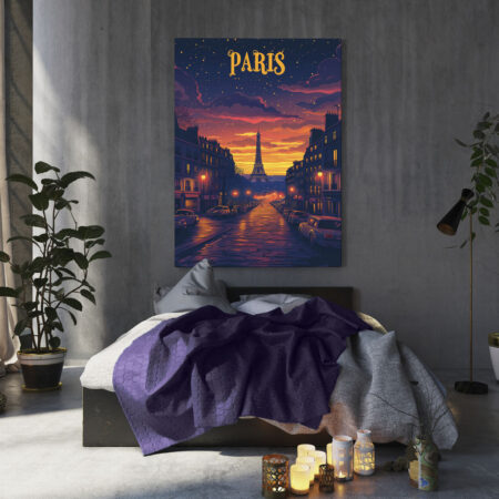 Πινακας σε καμβά PARIS NIGHT DRAWING - Πινακες σε καμβα