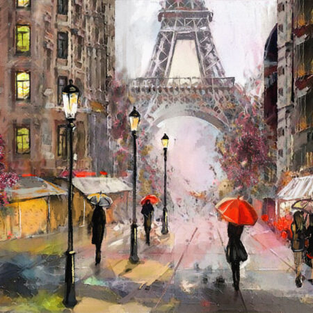 Πινακας σε καμβά PARIS STREET PAINTING - Παρισι Sticky 5