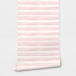 Αυτοκόλλητη Ταπετσαρία τοίχου PINK WATERCOLOR HORIZONTAL STRIPES
