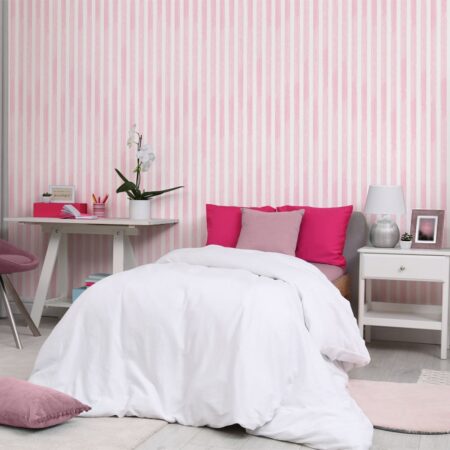 Αυτοκόλλητη Ταπετσαρία τοίχου PINK WATERCOLOR VERTICAL STRIPES - Εφηβικές Ταπετσαρίες