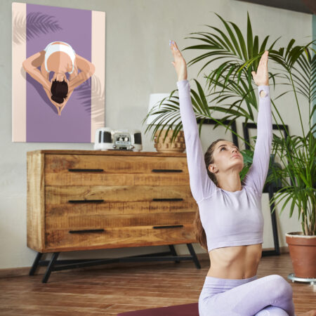 Πινακας σε καμβά PURPLE YOGA POSE - Αθληματα και Χομπυ