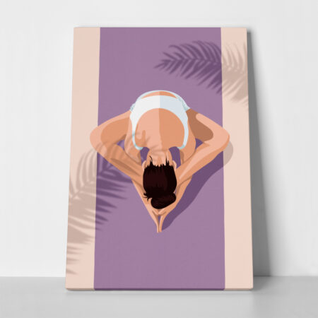 Πινακας σε καμβά PURPLE YOGA POSE - Αθληματα και Χομπυ Sticky 1