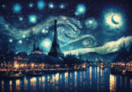 Πινακας σε καμβά STARRY NIGHT PARIS