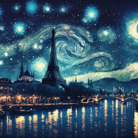 Πινακας σε καμβά STARRY NIGHT PARIS - Vincent Van Gogh Sticky 5
