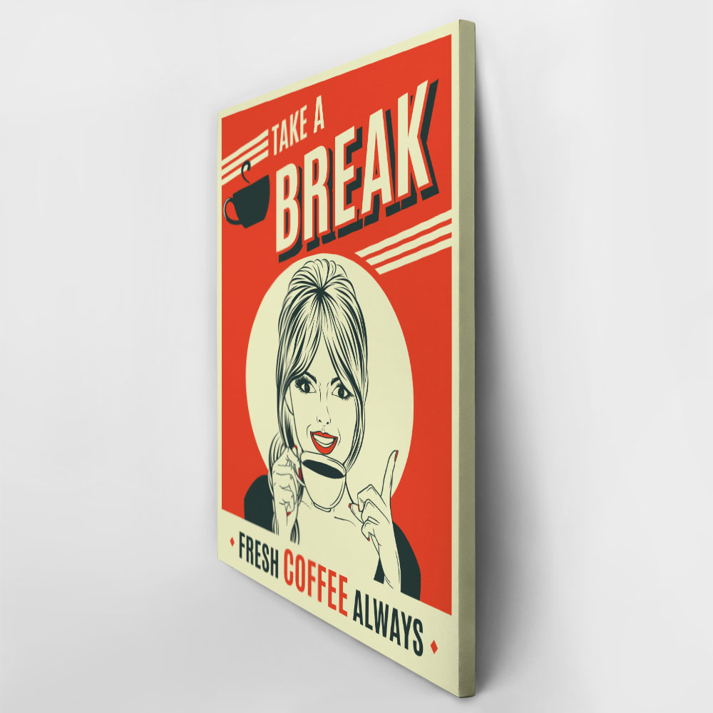 Πινακας σε καμβά TAKE A COFFEE BREAK