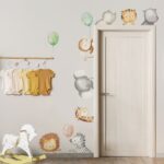 Αυτοκόλλητο τοίχου WATERCOLOR JUNGLE ANIMALS WITH BALLOONS