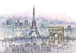 Πινακας σε καμβά WATERCOLOR PARIS
