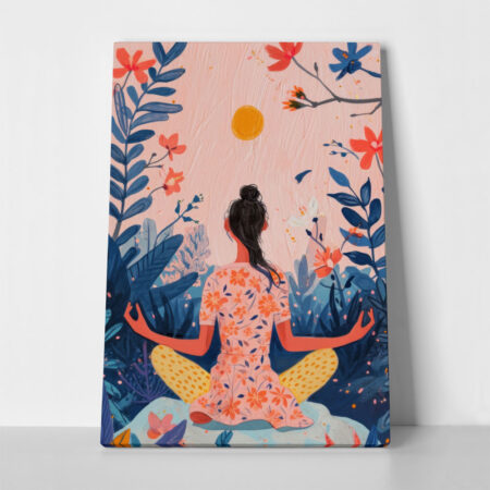 Πινακας σε καμβά YOGA JUNGLE PAINTING - Αθληματα και Χομπυ Sticky 1