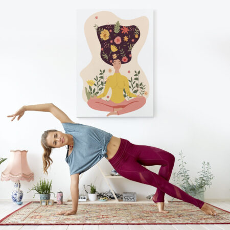 Πινακας σε καμβά YOGA LOTUS POSITION - Αθληματα και Χομπυ