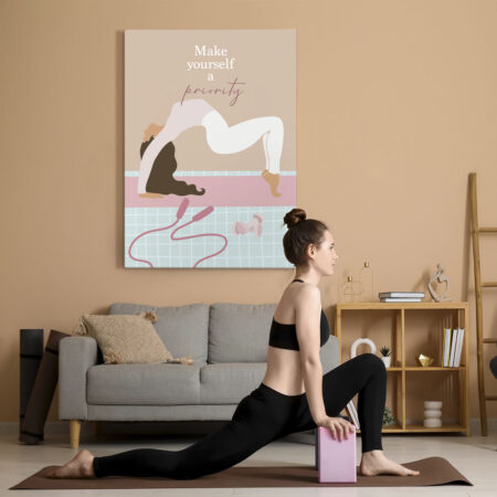 Πινακας σε καμβά YOGA MAKE YOURSELF A PRIORITY - Πινακες σε καμβα