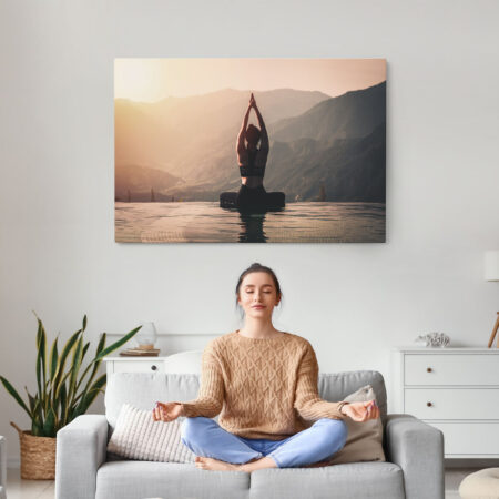 Πινακας σε καμβά YOGA MOUNTAIN PEAK - Αθληματα και Χομπυ