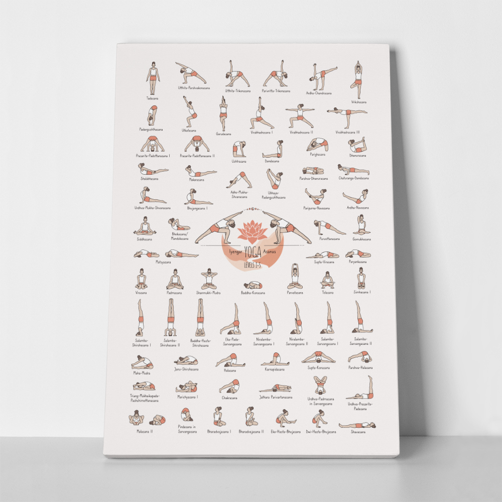 Πινακας σε καμβά YOGA POSES LEVEL 1