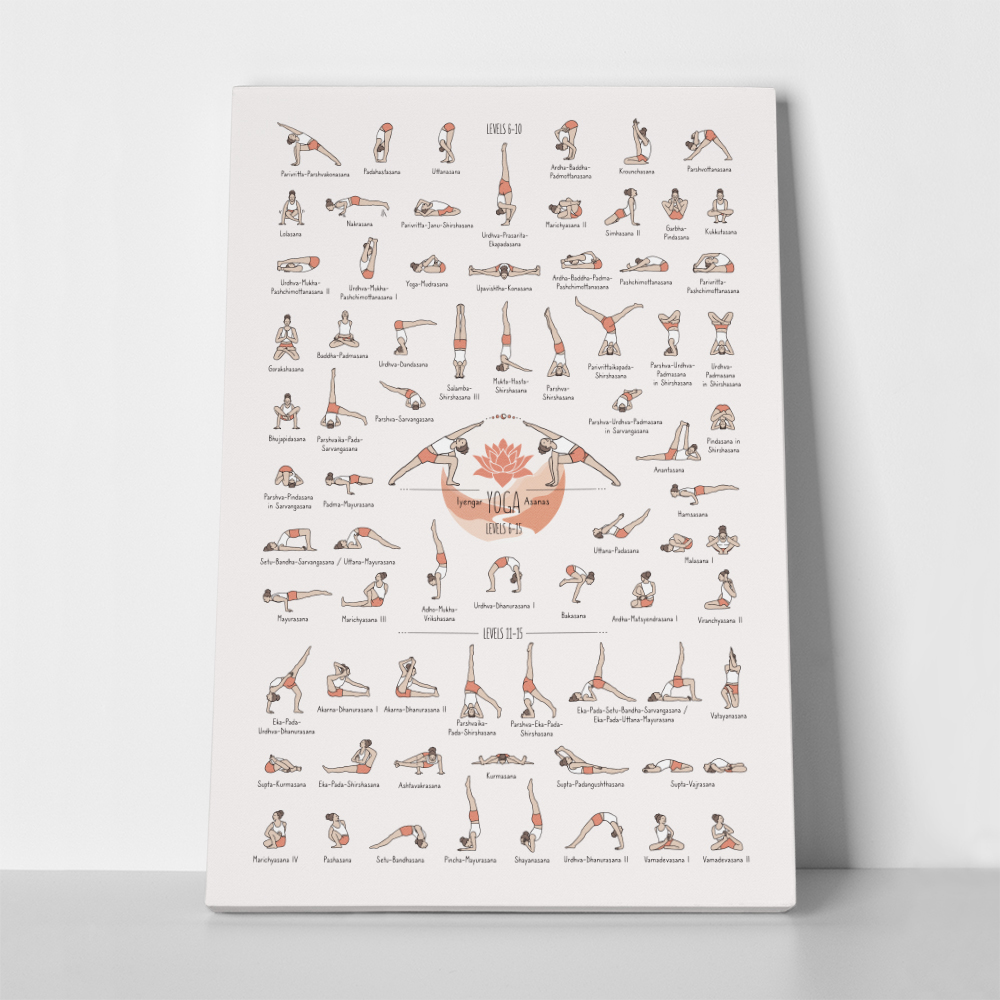 Πινακας σε καμβά YOGA POSES LEVEL 2