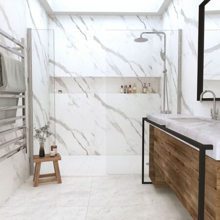 PVC Panel τοιχου 122cm x 280cm x 2,8mm CARRARA BIANCO 101 - 