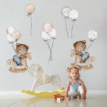 Aυτοκόλλητο Τοίχου BEARS ON ROCKING HORSE AND BALLOONS