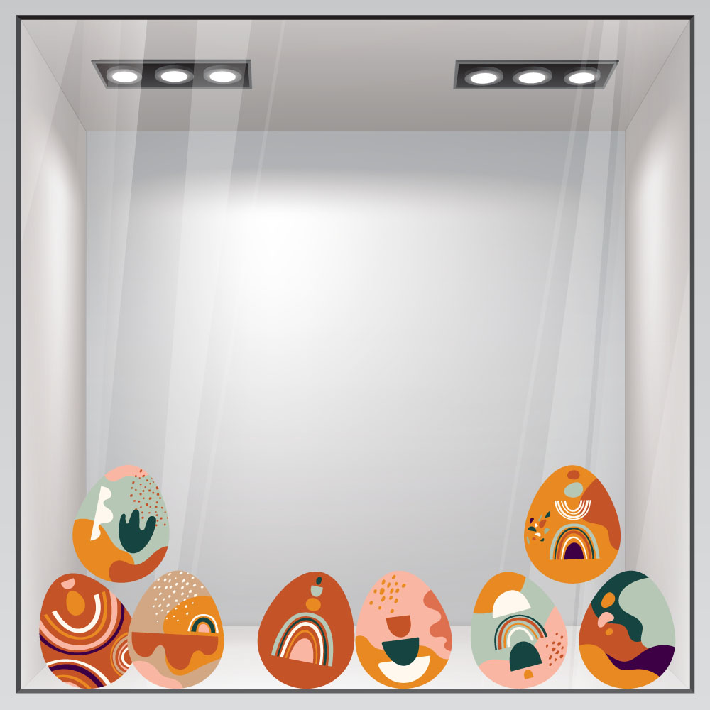 Αυτοκόλλητο Βιτρίνας BOHO EASTER EGGS