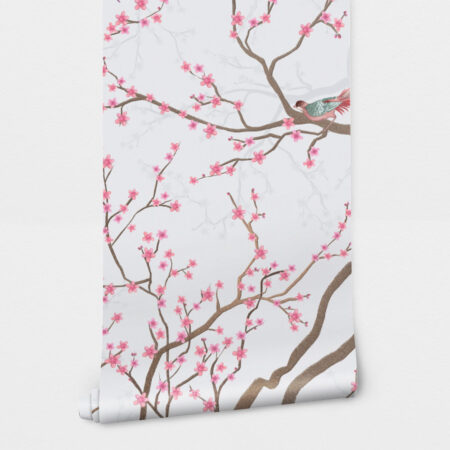 Αυτοκόλλητη Ταπετσαρία τοίχου CHERRY BLOSSOM WITH BIRDS - Floral - Λουλουδια Sticky 2