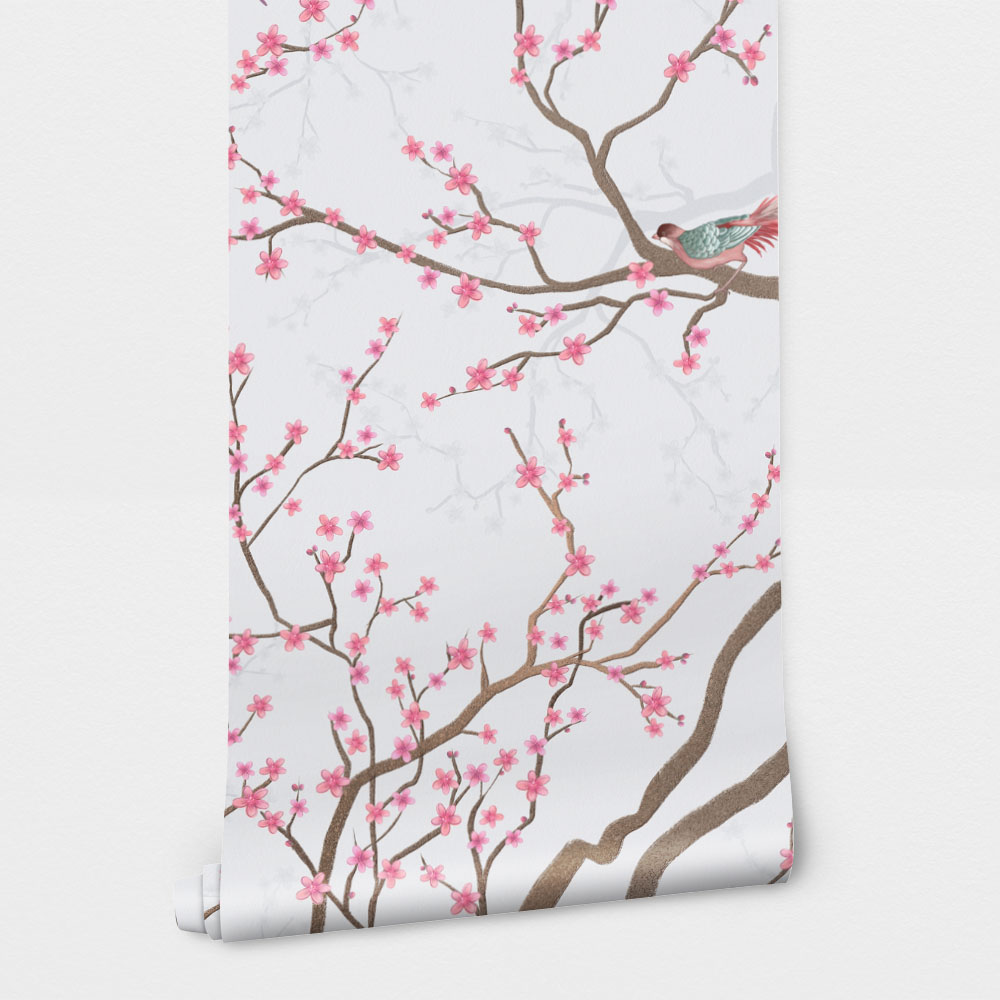 Αυτοκόλλητη Ταπετσαρία τοίχου CHERRY BLOSSOM WITH BIRDS