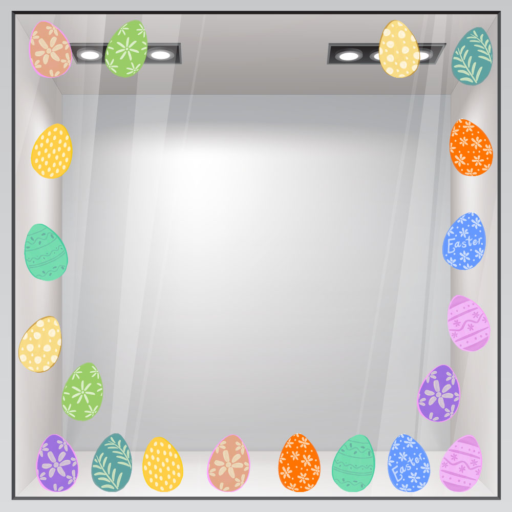 Αυτοκόλλητο Βιτρίνας EASTER EGGS SET