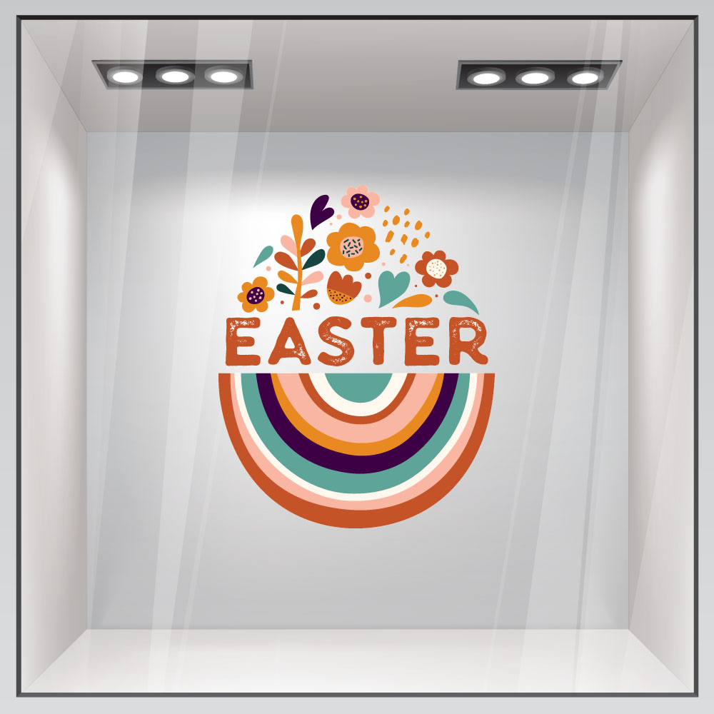 Αυτοκόλλητο Βιτρίνας EASTER RAINBOW