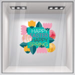 Αυτοκόλλητο Βιτρίνας HAPPY EASTER HAPPY SPRING