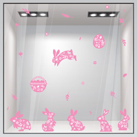 Αυτοκόλλητο Βιτρίνας HAPPY EASTER BUNNIES -  Sticky 3