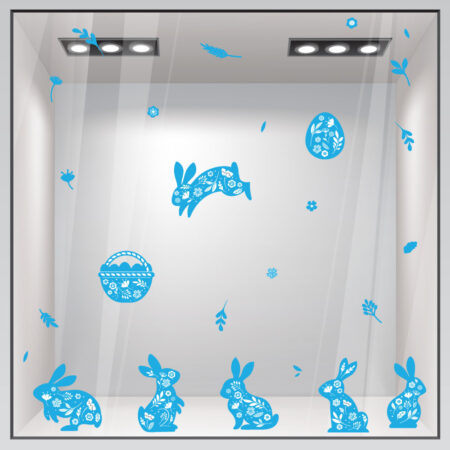Αυτοκόλλητο Βιτρίνας HAPPY EASTER BUNNIES -  Sticky 4