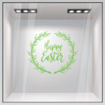 Αυτοκόλλητο Βιτρίνας HAPPY EASTER WREATH