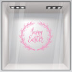 Αυτοκόλλητο Βιτρίνας HAPPY EASTER WREATH