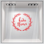Αυτοκόλλητο Βιτρίνας HAPPY EASTER WREATH