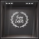 Αυτοκόλλητο Βιτρίνας HAPPY EASTER WREATH