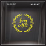 Αυτοκόλλητο Βιτρίνας HAPPY EASTER WREATH