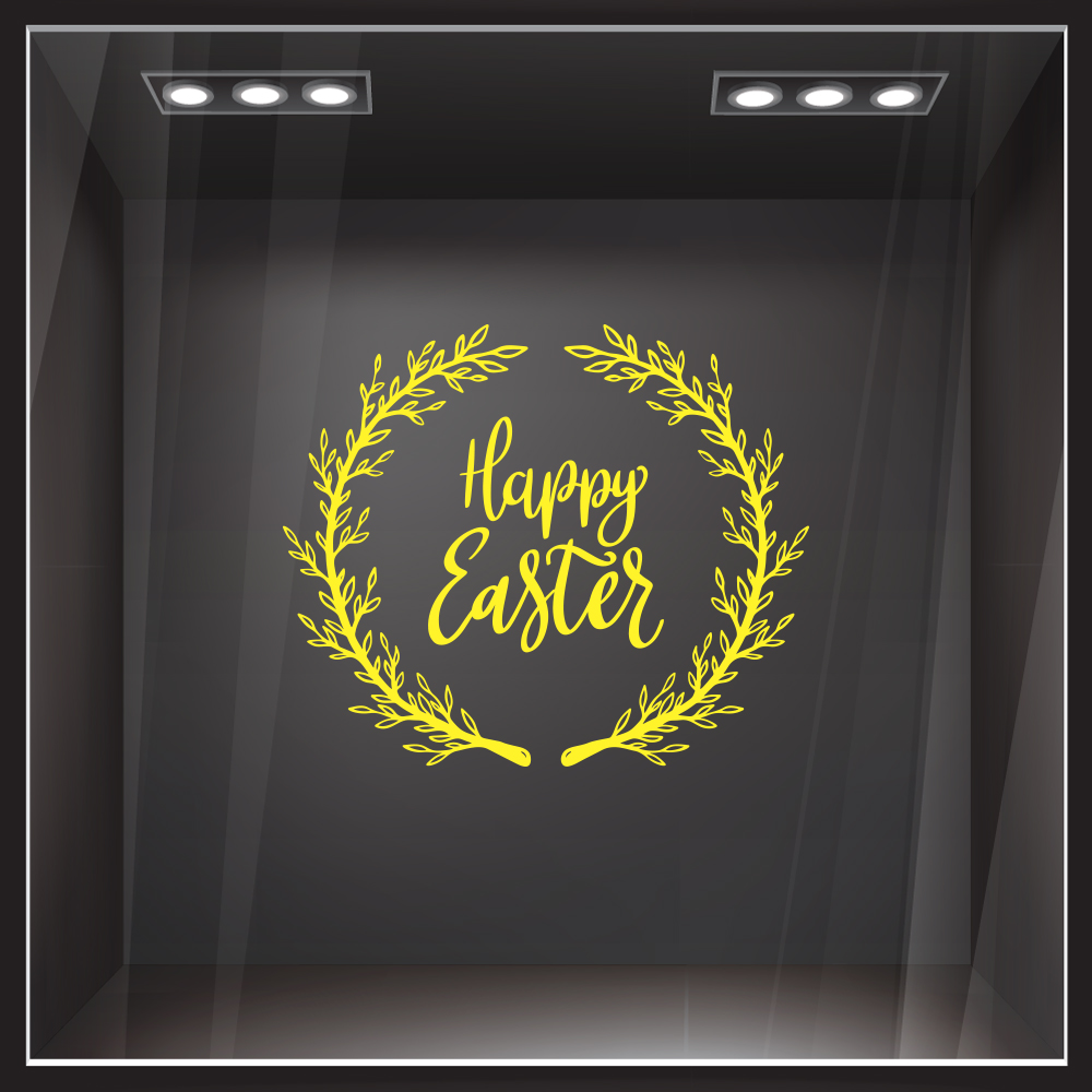 Αυτοκόλλητο Βιτρίνας HAPPY EASTER WREATH