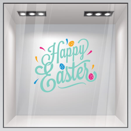 Αυτοκόλλητο Βιτρίνας HAPPY EASTER - Πασχαλινή βιτρίνα Sticky 1