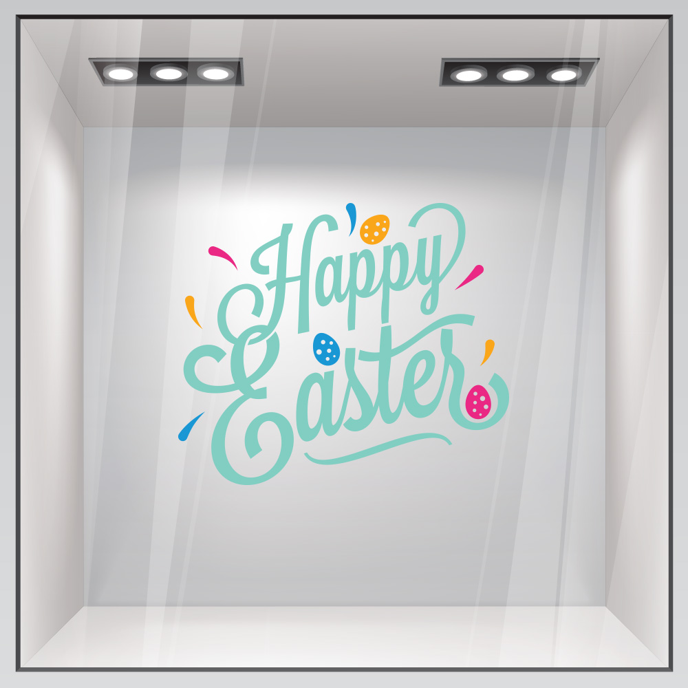 Αυτοκόλλητο Βιτρίνας HAPPY EASTER