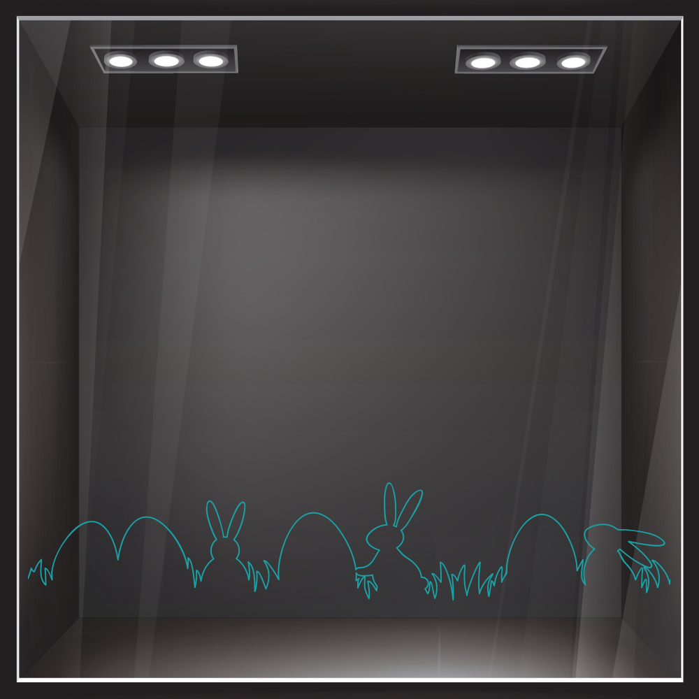 Αυτοκόλλητο Βιτρίνας ONE LINE EASTER EGGS AND RABBITS
