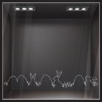 Αυτοκόλλητο Βιτρίνας ONE LINE EASTER EGGS AND RABBITS