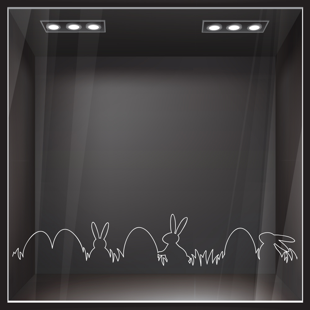 Αυτοκόλλητο Βιτρίνας ONE LINE EASTER EGGS AND RABBITS
